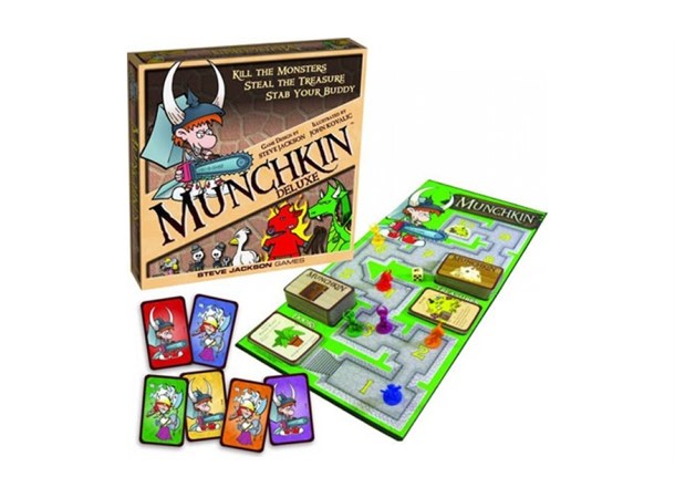 Munchkin Deluxe Startpakke Brettspill Spesialutgave av kortspillet med brett++